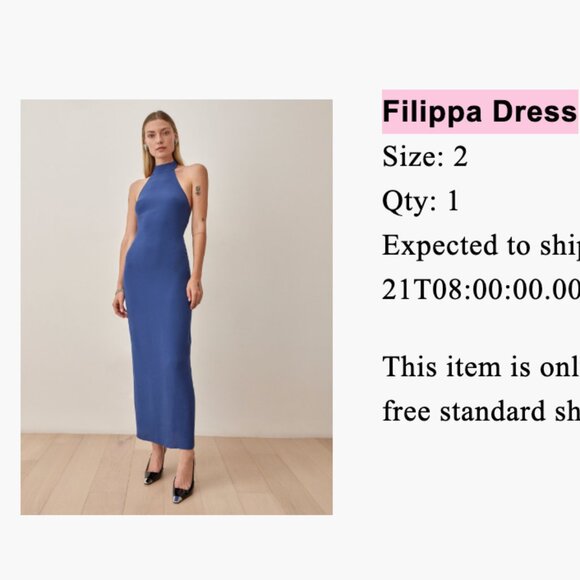 Reformation 	Filippa Dress - Picture 1 of 2